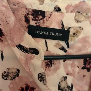 Ivanka Trump Pink and Black Floral Blouse